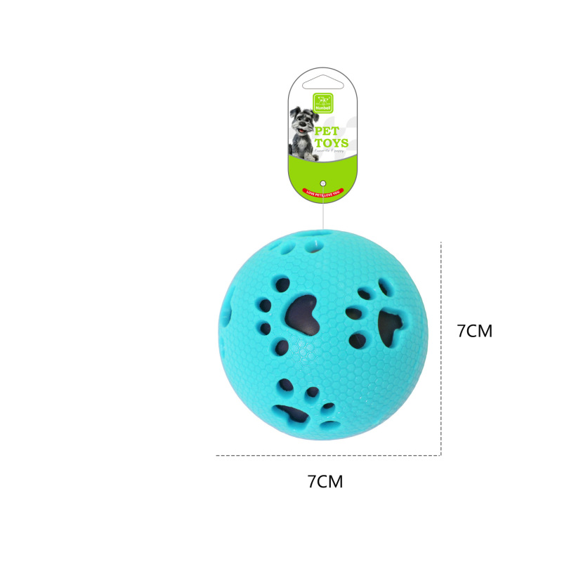 Durable Dog Toys TPR Hollow Bone & Paw Chew with Squeaker for Teeth Cleaning