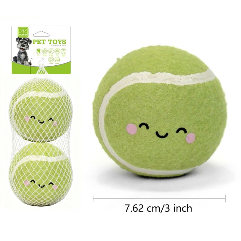 Cute Smile Face Eco-Friendly Rubber Synthetic Fiber Interactive Training Chew Toy Dogs-Outdoor Use