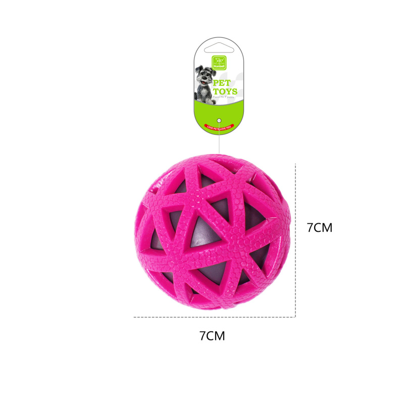 Durable Dog Toys TPR Hollow Bone & Paw Chew with Squeaker for Teeth Cleaning