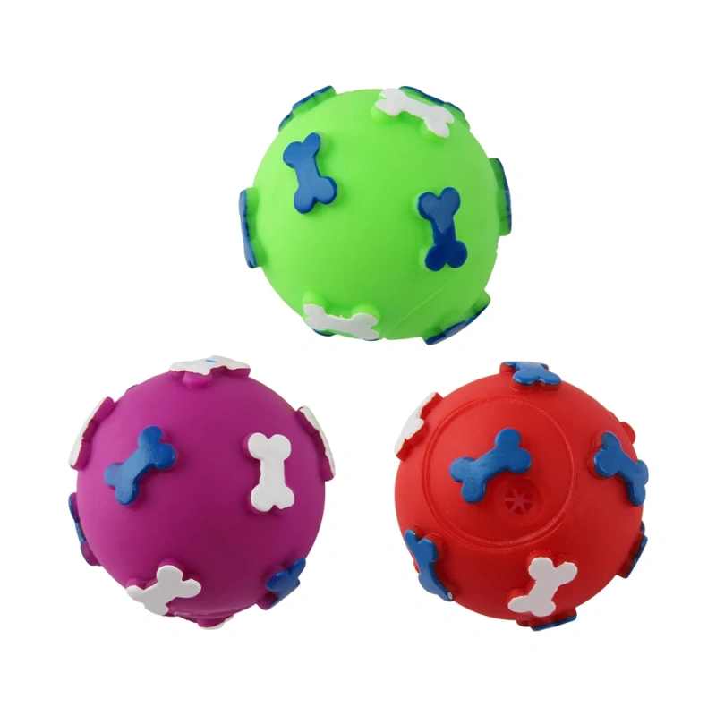 Nunbellpets Creative Eco-friendly Interactive Rubber Dog Chew Toys Molar Sticks Teeth Cleaning Small Bones Footprint Ball