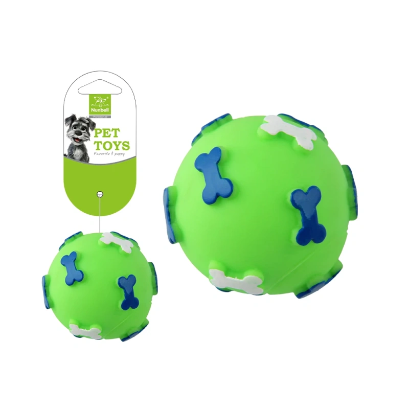 Nunbellpets Creative Eco-friendly Interactive Rubber Dog Chew Toys Molar Sticks Teeth Cleaning Small Bones Footprint Ball