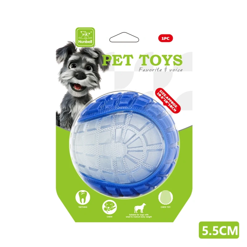 Eco-Friendly High Quality Outdoor Sport Dog Toys Glow-in-the-Dark Interactive Squeaky Training Play Ball-Durable Rubber for