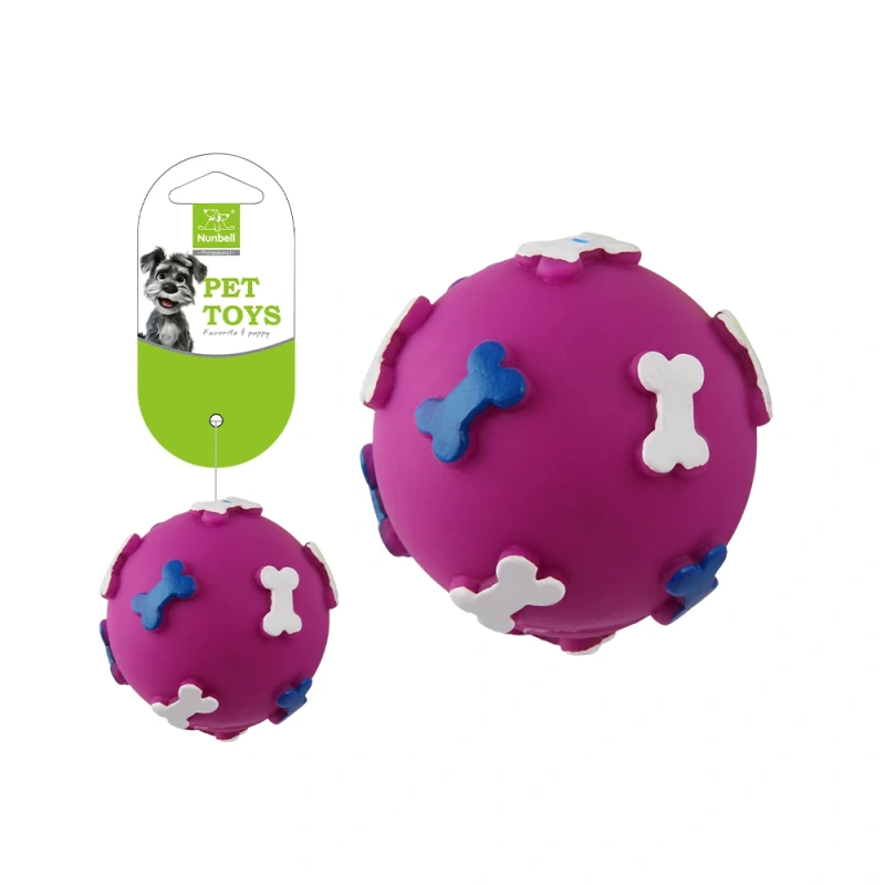 Nunbellpets Creative Eco-friendly Interactive Rubber Dog Chew Toys Molar Sticks Teeth Cleaning Small Bones Footprint Ball