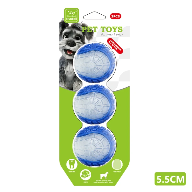 Eco-Friendly High Quality Outdoor Sport Dog Toys Glow-in-the-Dark Interactive Squeaky Training Play Ball-Durable Rubber for