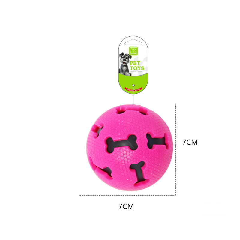 Durable Dog Toys TPR Hollow Bone & Paw Chew with Squeaker for Teeth Cleaning