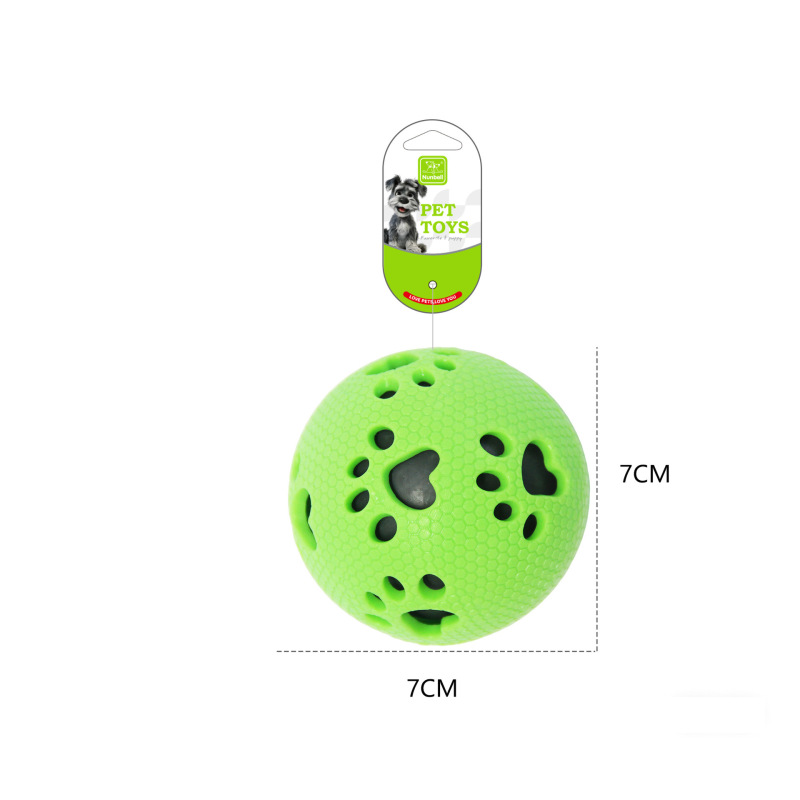Durable Dog Toys TPR Hollow Bone & Paw Chew with Squeaker for Teeth Cleaning