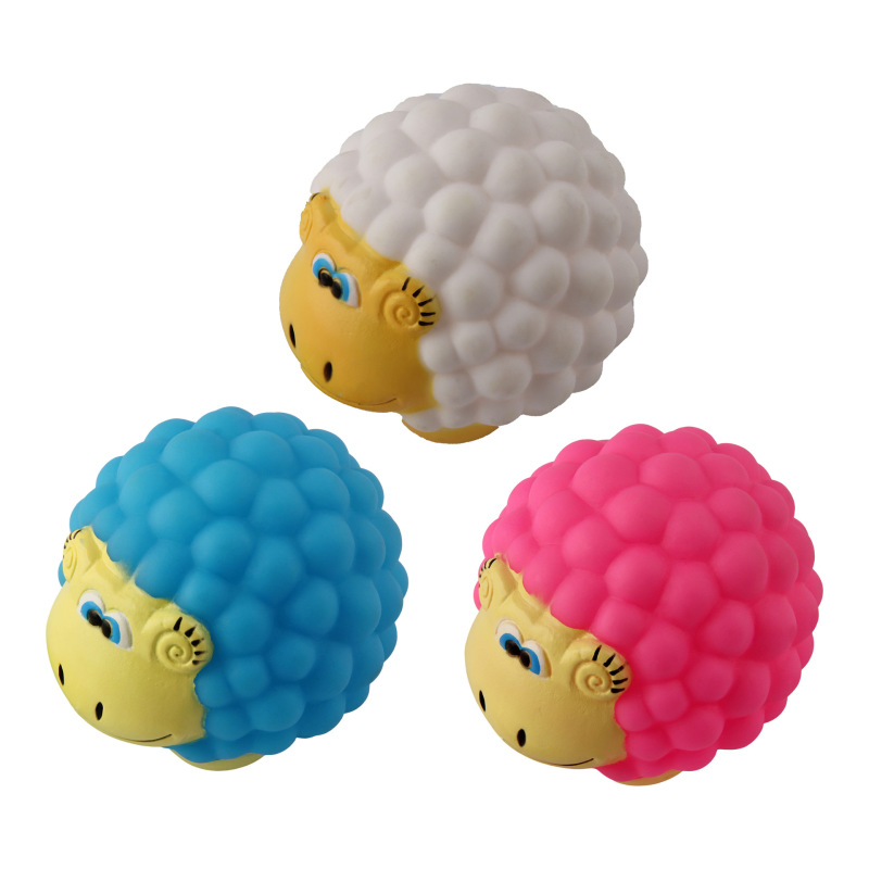 Vinyl sheep making sound dog toy