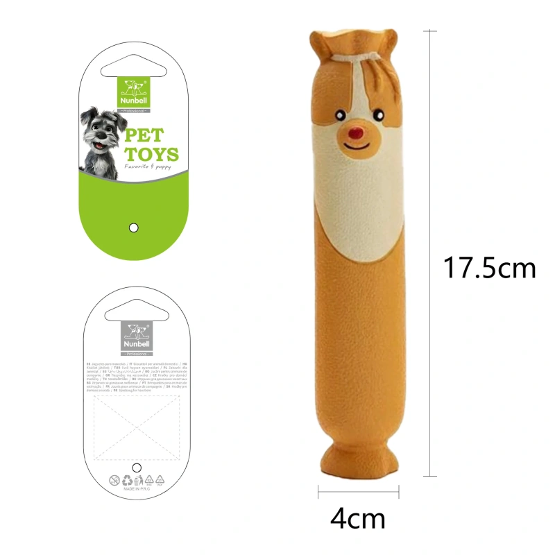 New Arrival Long Sausage-Shaped Dog Latex Chew Toy-Durable Interactive Play Teething & Boredom Relief Tooth-Cleaning Treat