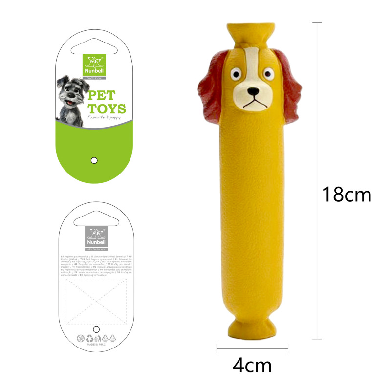 Long Sausage-Shaped Dog Latex Chew Toy-Durable Interactive