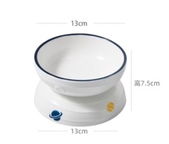 Eco-Friendly PET Ceramic Tall Cat Bowl