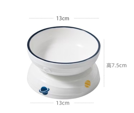 Eco-Friendly PET Ceramic Tall Cat Bowl