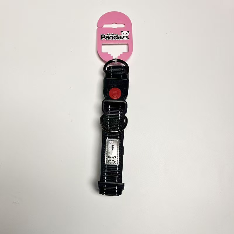 Reflective Dog Collar Durable Strong Double D Ring Safety Nylon Collars