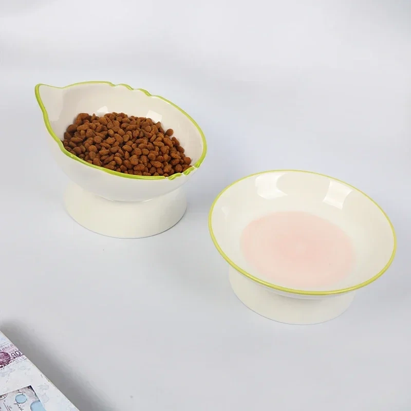 1pc Cat Bowl Elevated Elevated Food Stable and Protects Pet Spine Durable Pet Feeding Dish Water Easy To Clean Canned