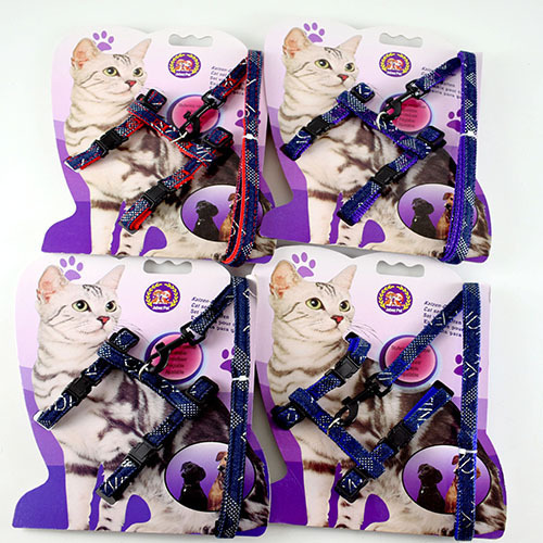 Denim Print Cat Chest Strap
