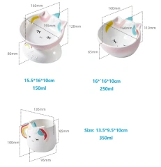 Ceramic High Foot Bowl Pet Oblique Mouth Pet Ceramic Bowl Cat Food Flat Face Cat Water Bowl