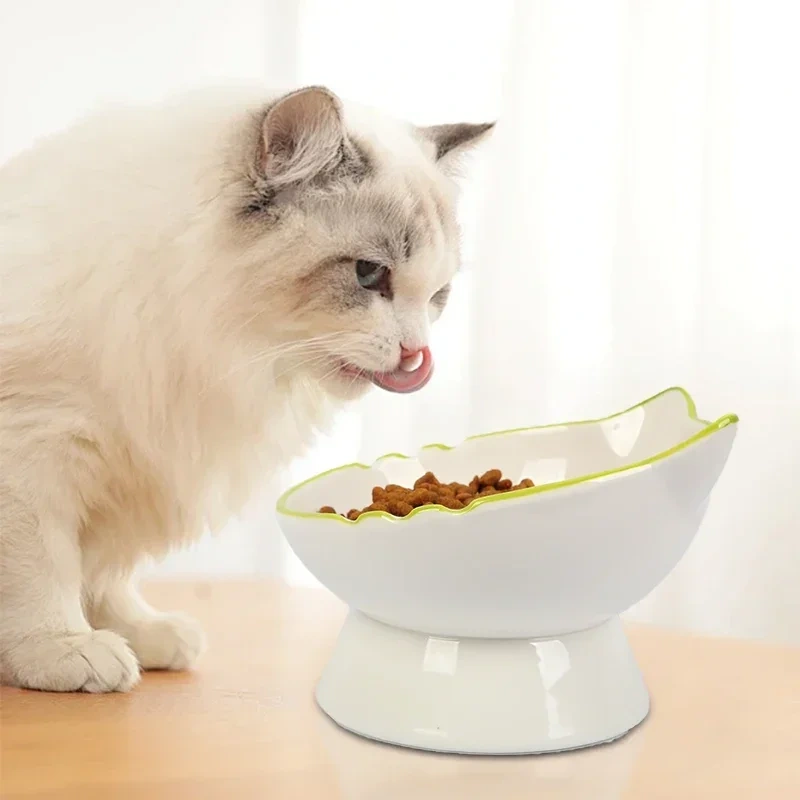 1pc Cat Bowl Elevated Elevated Food Stable and Protects Pet Spine Durable Pet Feeding Dish Water Easy To Clean Canned