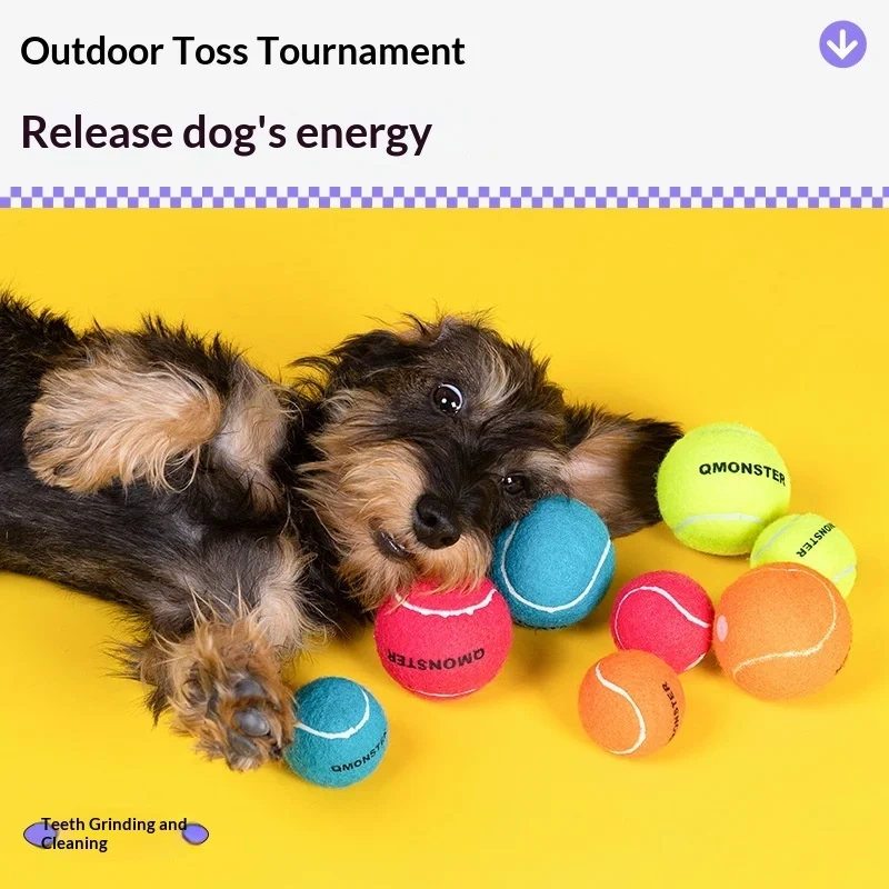 Qballs Pet Toys Wholesale Elastic Chew Interactive Throw Tennis Sound Dog Toy