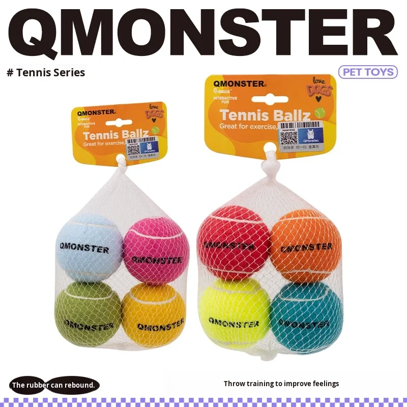 Qballs Pet Toys Wholesale Elastic Chew Interactive Throw Tennis Sound Dog Toy