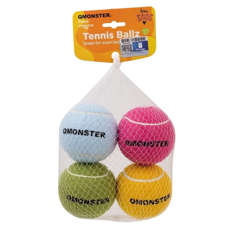Qballs Pet Toys Wholesale Elastic Chew Interactive Throw Tennis Sound Dog Toy