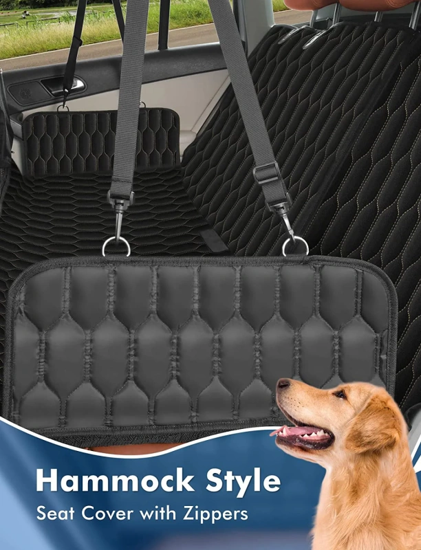 60/40 Split 100% Waterproof Dog Car Hammock Scratchproof Nonslip Back Seat Protector 6-in-1 Back Seat Dog Car Seat Cover