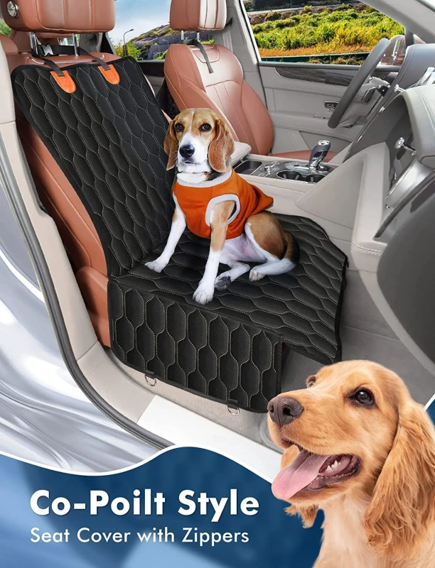 60/40 Split 100% Waterproof Dog Car Hammock Scratchproof Nonslip Back Seat Protector 6-in-1 Back Seat Dog Car Seat Cover