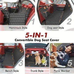 High Quality 4-in-1 Convertible Dog Hammock 100% Waterproof Non-Slip Anti-Scratch Pet Dog Car Seat Cover for Back Seat