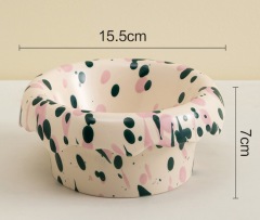 Ceramic cat pet bowl (double bowl)