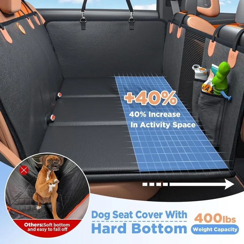 Pet Car Seat Cover Leather Scratch Proof Rear Extender Waterproof Non-slip Back Seat Protector Hammock for Dogs Cats Travelcce