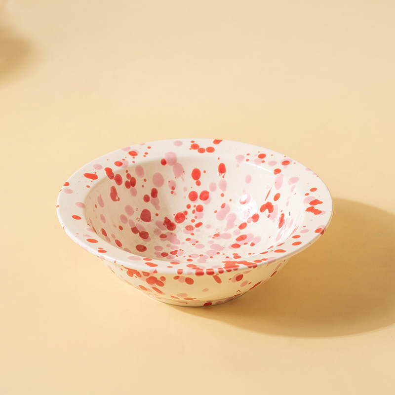 High Shallow Mouth Eco-friendly Ceramic Pet Bowl with Neck Protection Waterproof
