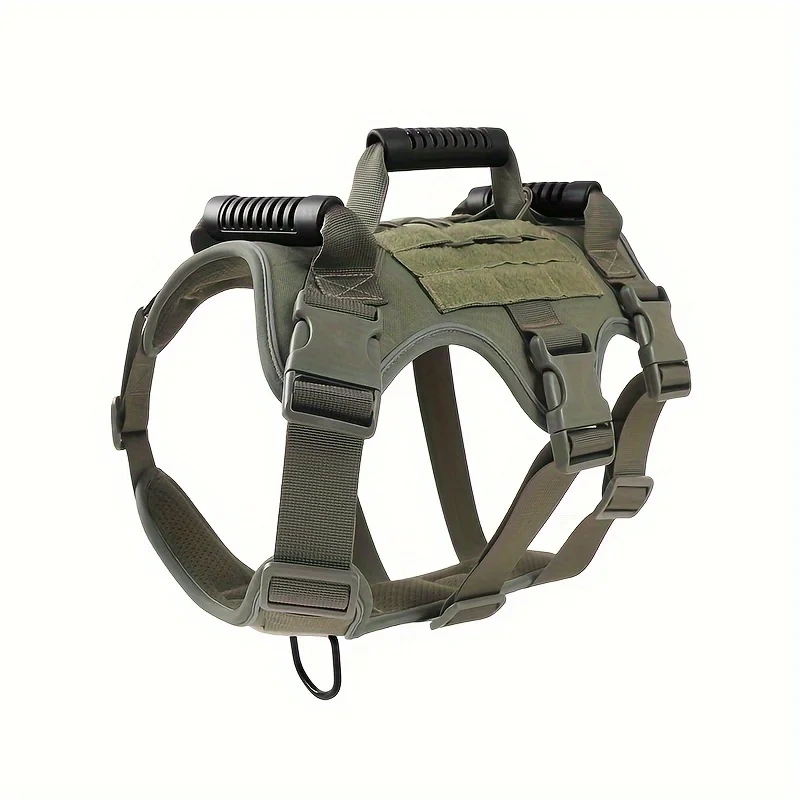 Heavy-Duty Dog Tactical Harness - Comfortable Chest Strap for Outdoor Adventures, Adjustable Training Gear  Secure.