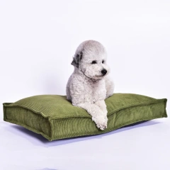 Factory Direct Sale Pet Supplies Detachable Washable Corduroy Dog Bed Pet Mat Soft Short Plush for Spring Autumn Solid Pattern