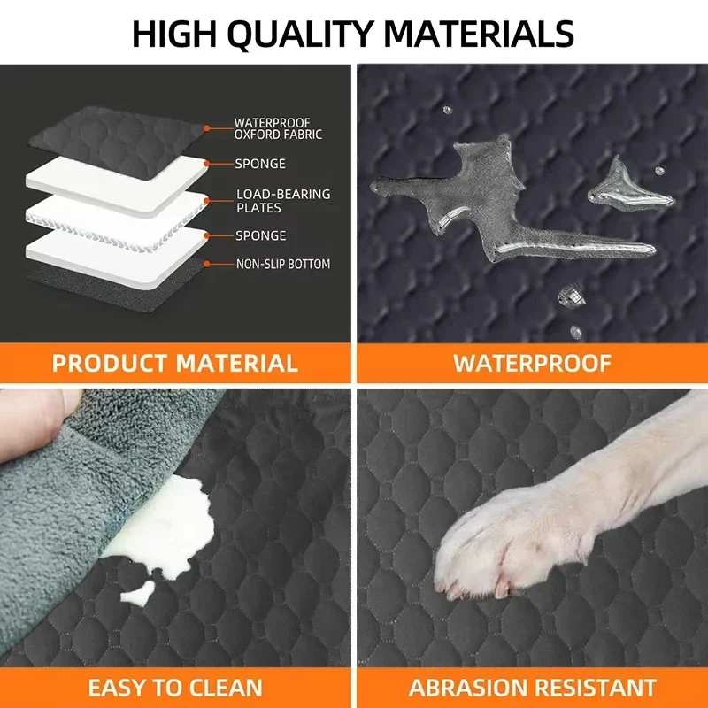 Extended Dog Car Seat Cover, Car Bed, Pet Rear Seat Cover, Car, SUV, Truck, Anti-dirty, Waterproof and Non-slip Pet Pad