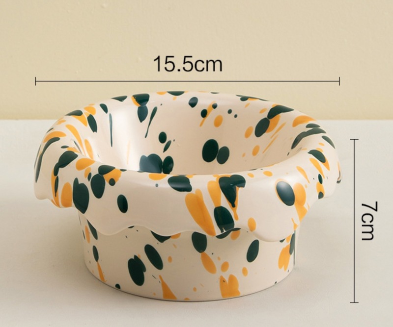 Ceramic cat pet bowl (double bowl)