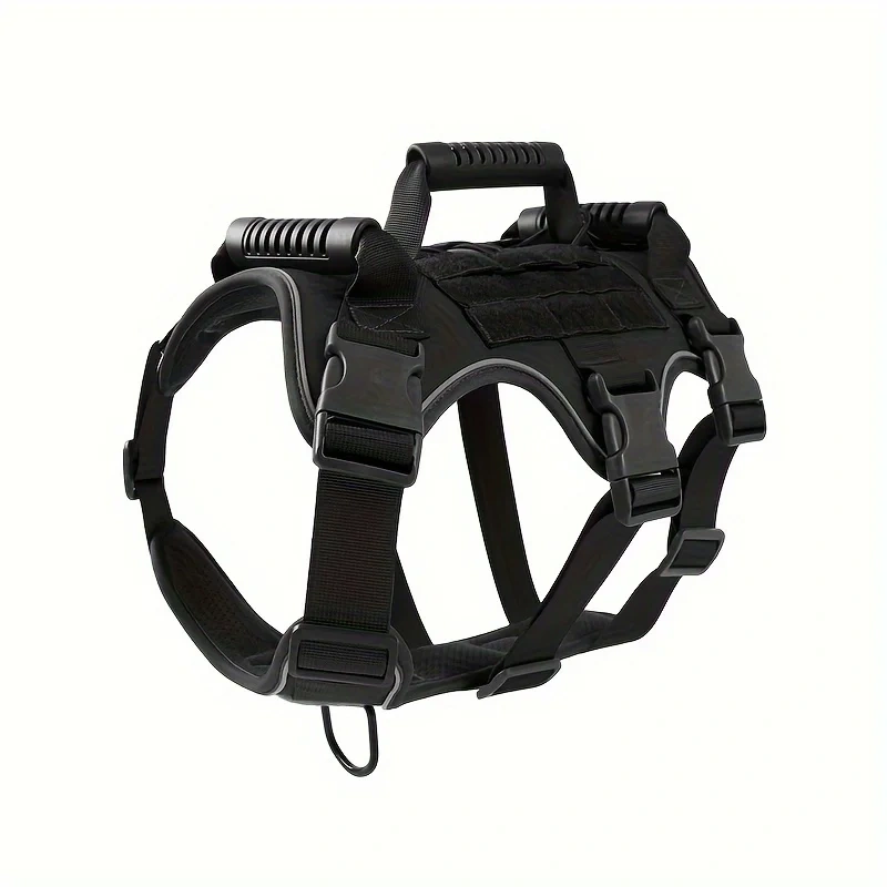 Heavy-Duty Dog Tactical Harness - Comfortable Chest Strap for Outdoor Adventures, Adjustable Training Gear  Secure.