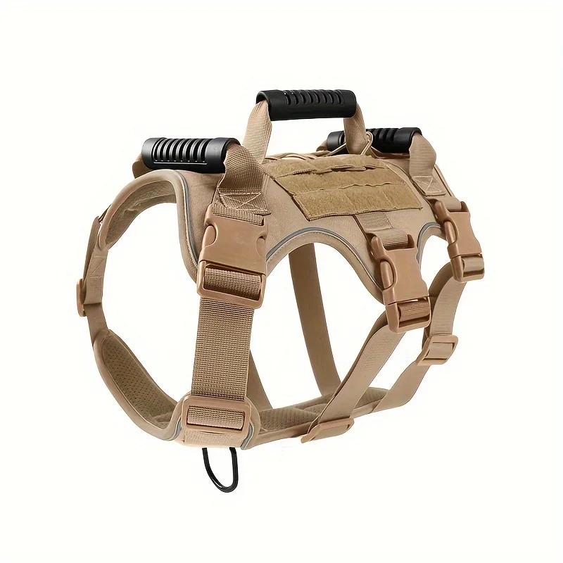 Heavy-Duty Dog Tactical Harness - Comfortable Chest Strap for Outdoor Adventures, Adjustable Training Gear  Secure.