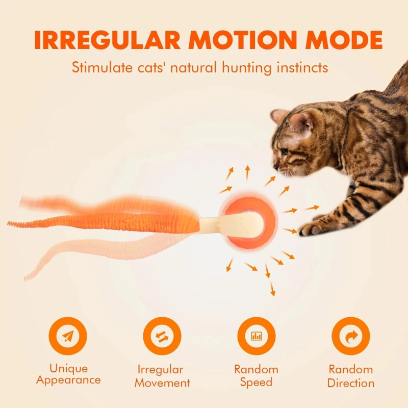 New Cat Interactive Ball Toys Bite Resistant Automatic Cat Teasing Ball Rolling Ball Smart Pet Electric Toy Dog Cat Training