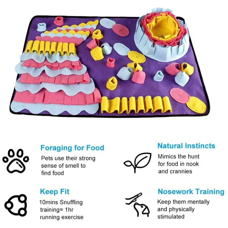 Pet Activity Enrichment Dog Sniffing Mat Food Game Blanket Puzzle Carpet Nose Work Snuffle Mat for Dogs