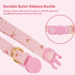 Cotton Bowtie Cat Collar with Bell 2 Pack Adjustable Breakaway Kitten Collars Pink Green Removable Bow Cat Necklace for Cats Pet