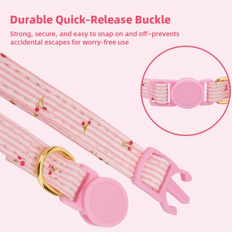 Cotton Bowtie Cat Collar with Bell 2 Pack Adjustable Breakaway Kitten Collars Pink Green Removable Bow Cat Necklace for Cats Pet