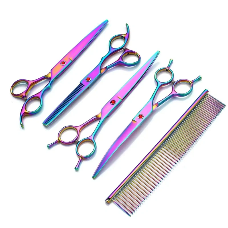 IC-70A 7 Inch Various Colors Grooming Scissors for Dogs Pet Beauty Scissor Set Stylist Scissor Kit
