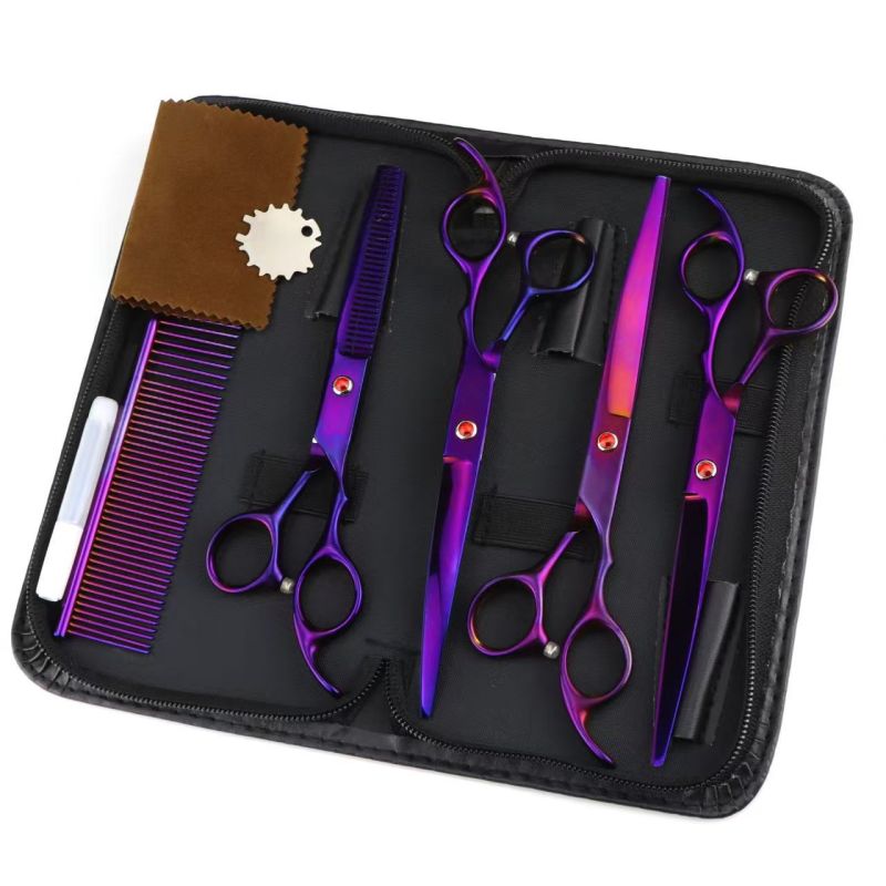 7 Inch Various Colors Grooming Scissors for Dogs Pet Beauty Scissor Set Stylist Scissor Kit