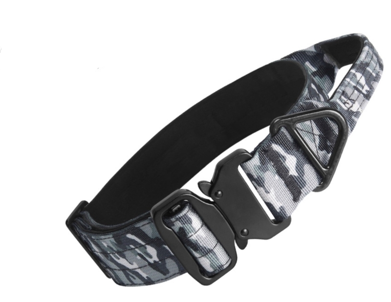 Premium Tactical Dog Training Collar Nylon Adjustable with Control Handle Heavy Duty Metal Buckle D Ring for Large Dogs