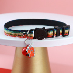 Cat glow-in-the-dark paw print safety collar