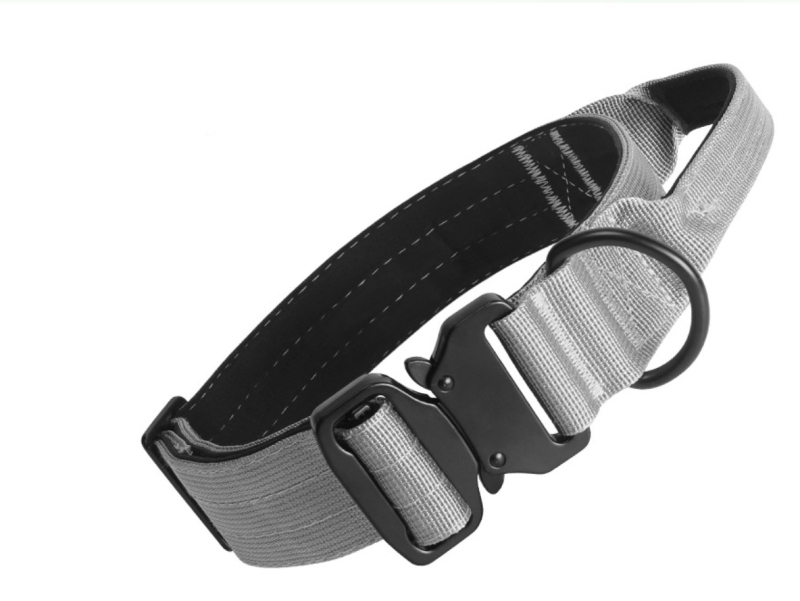 Premium Tactical Dog Training Collar Nylon Adjustable with Control Handle Heavy Duty Metal Buckle D Ring for Large Dogs