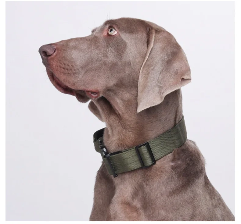 2025 Premium Tactical Dog Training Collar Nylon Adjustable with Control Handle Heavy Duty Metal Buckle D Ring for Large Dogs