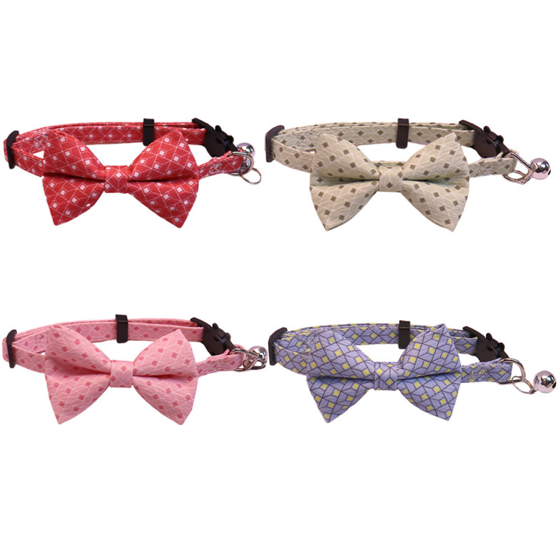 Knitted Bow Pet Collar