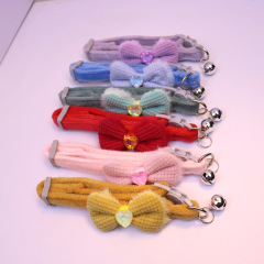 Knitted Bow Pet Collar