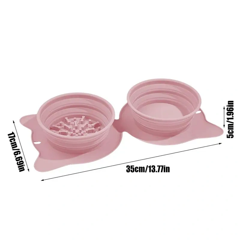 Portable Dog Bowl Foldable Silicone Dog Slow Feeder Bowl Multi-Functional Food Grade Cat Dispenser For City Commuting Hiking