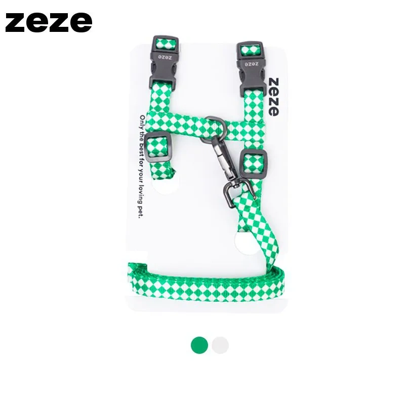Zeze Checked Pet Leash Cat Leash, Adjustable Cat Harness and Leash Set,Breathable and Durable Pet Harness for Small Medium Catso