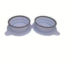 Double Collapsible Water Portable Dog Food Outdoor Camping Silicone Foldable Pet Travel Bowl